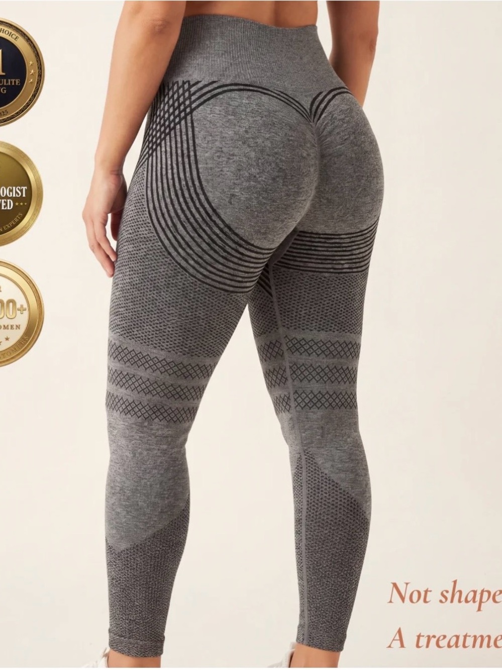 Seamless High-Waist Grey Sculpting Jeggings
